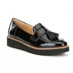 Naturalizer August Black Patent Leather Platform Loafers Size US 8.5W EUR 38.5